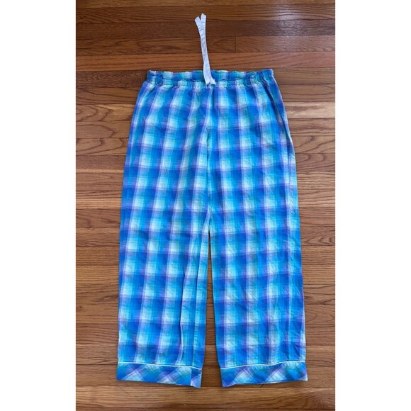 Victoria's Secret Other - VICTORIAS SECRET 100% Cotton Blue Multicolored Plaid Lounge Pants Size Medium